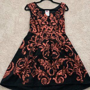 ANTHROPOLOGIE black/bronze cocktail dress SIZE 0P